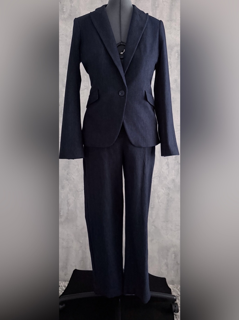 Express Editor Suit 2pc Navy Blue Blazer Jacket Size M Medium Trousers Pants 8 R